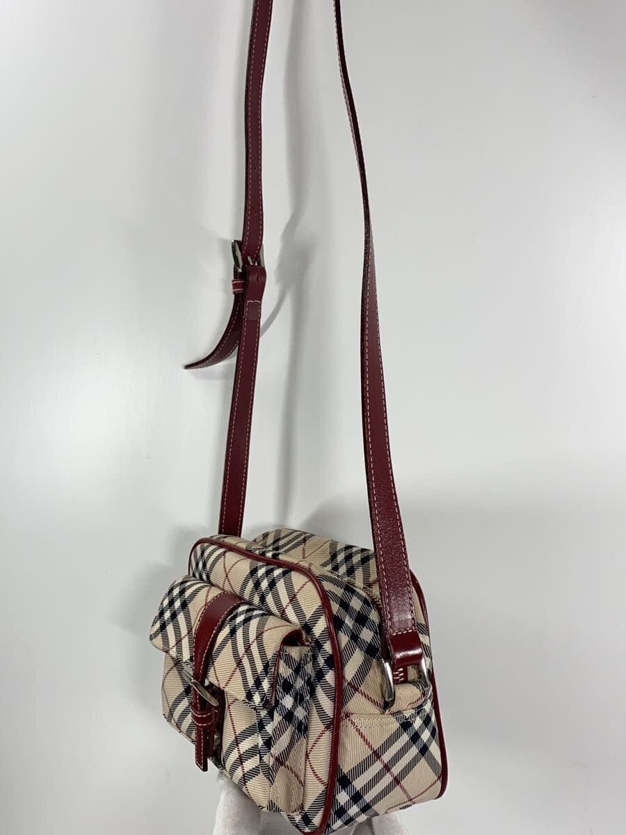 BURBERRY BLUE LABEL Shoulder Bag Canvas BEG Check ZAE73-300-43 2