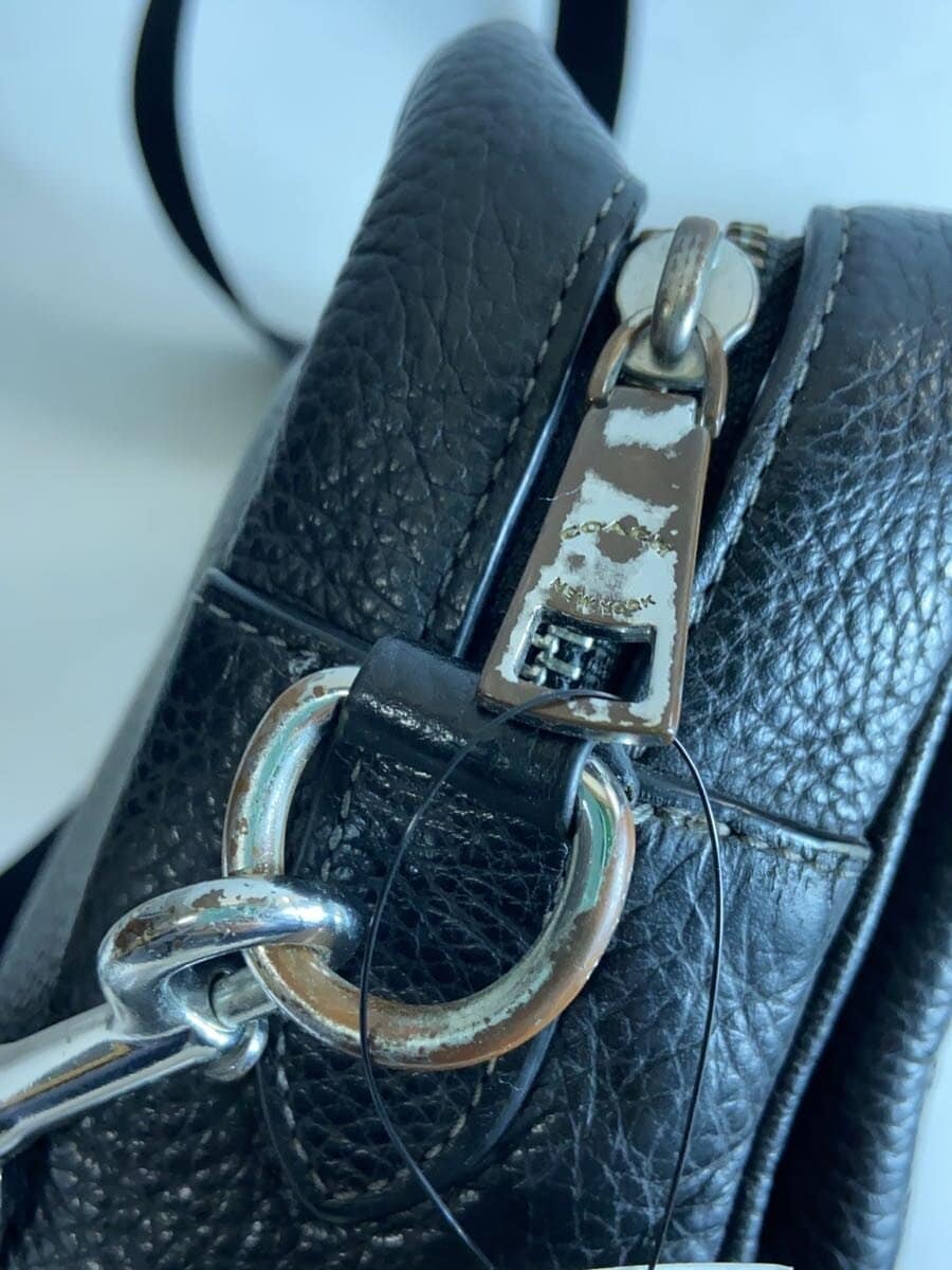 COACH Shoulder Bag Leather BLK 7