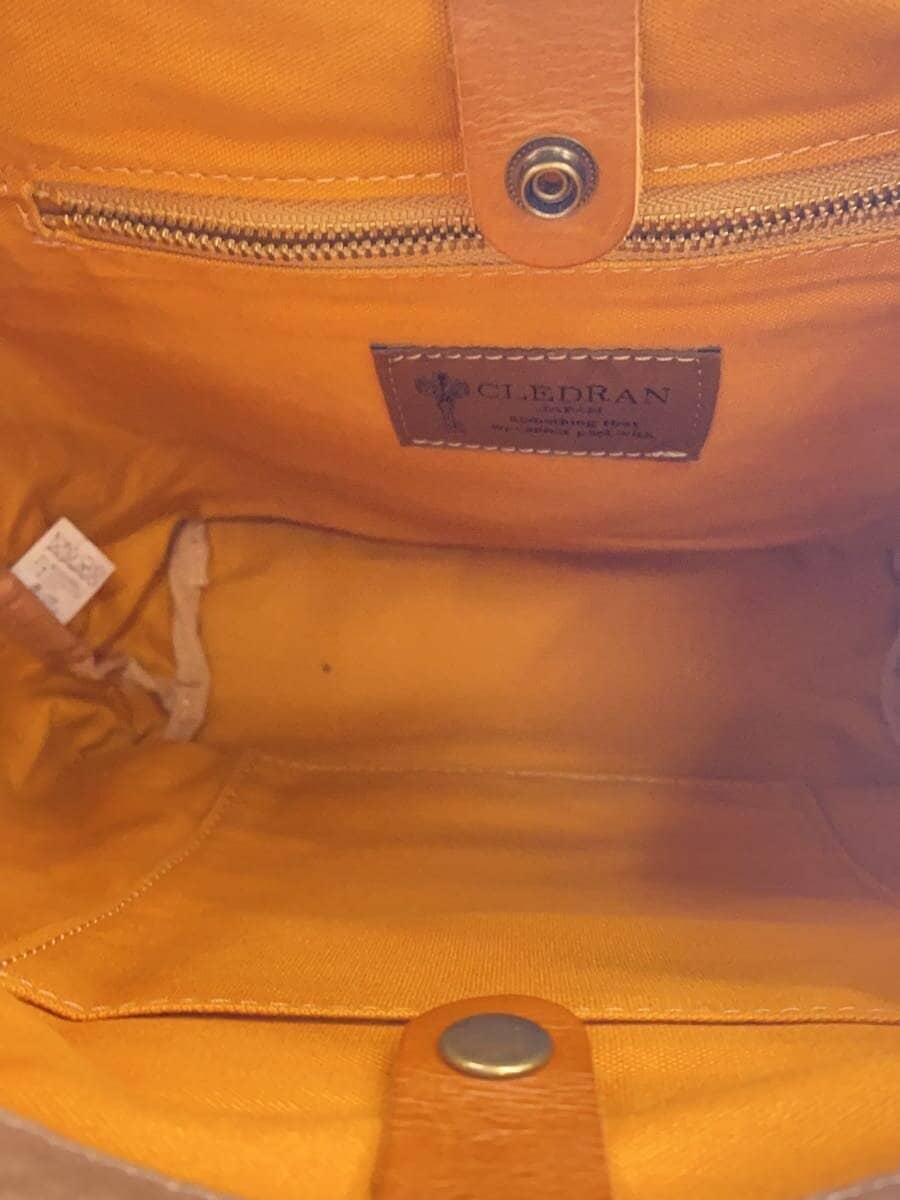 CLEDRAN leather switch handbag canvas BRW plain 6