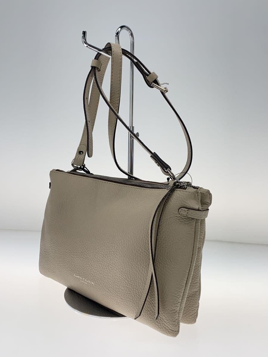 GIANNI CHIARINI Shoulder Bag Leather BEG Solid 2
