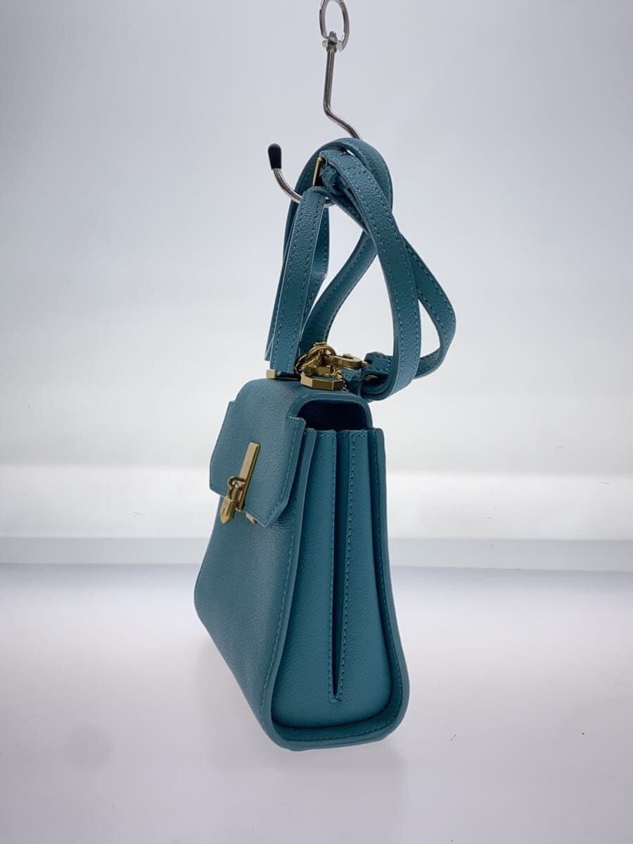 CHARLES&KEITH Geometric Top Handle Chain Link Bag Shoulder Bag Leather BLU 2