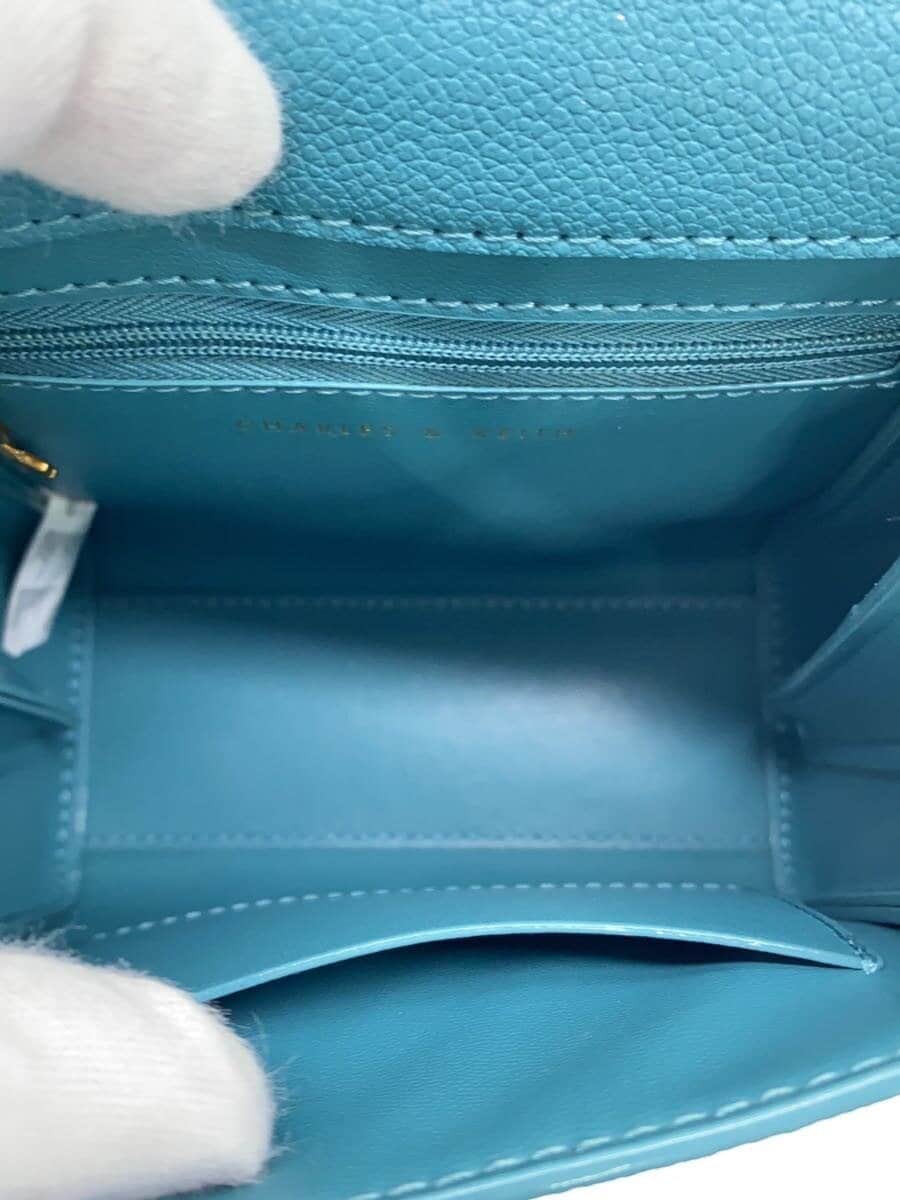 CHARLES&KEITH Geometric Top Handle Chain Link Bag Shoulder Bag Leather BLU 6