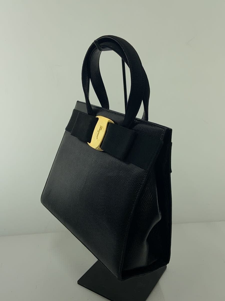 Salvatore Ferragamo Vara Handbag Leather BLK 2