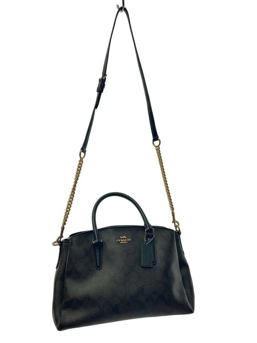 COACH Sage Carryall_Signature_Black Leather BRW All Over Pattern
