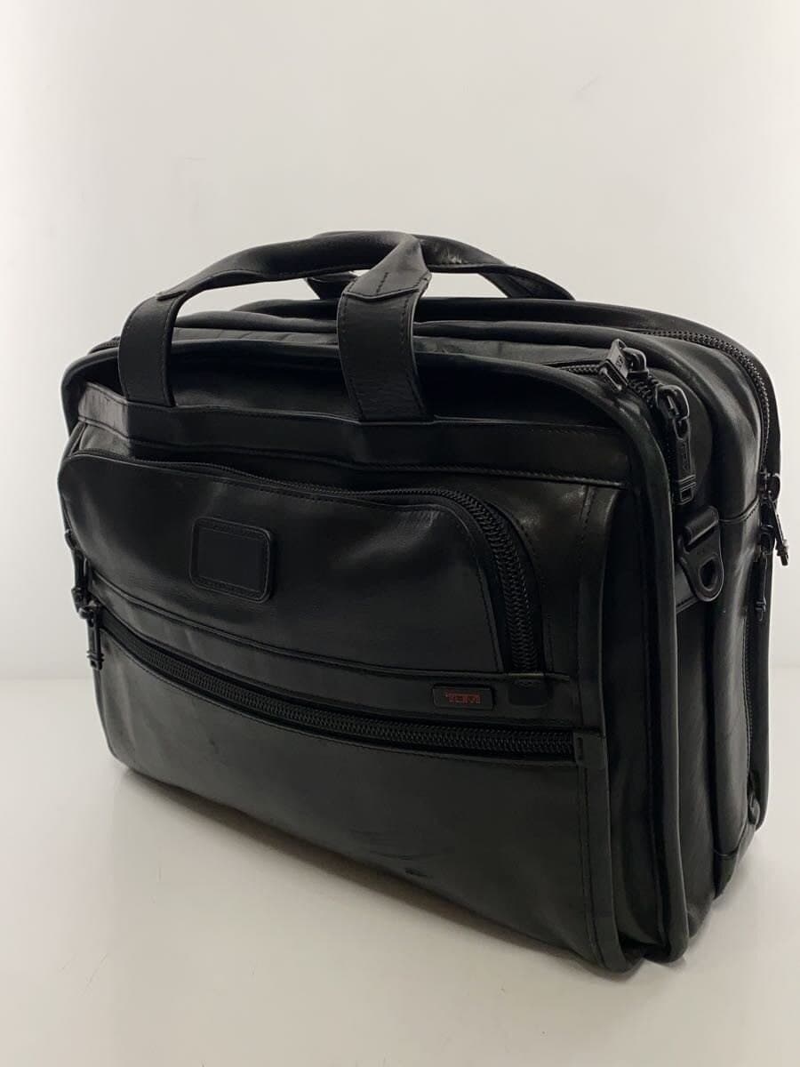 TUMIALPHA Essential Brief Shoulder Bag Leather BLK 96130DH 2