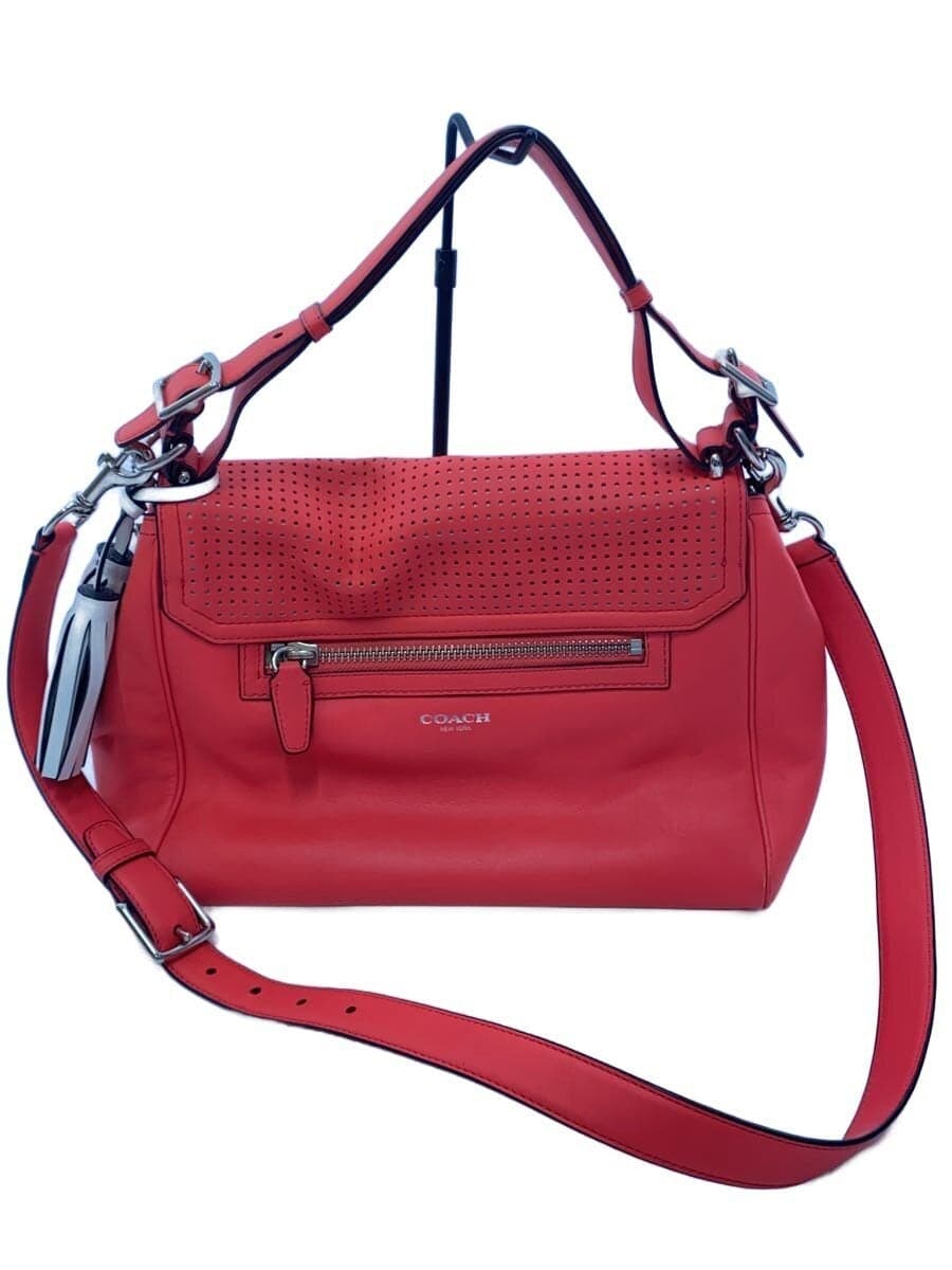 COACH Shoulder Bag - All Leather Leather PNK Corner Scratches Present 22386
