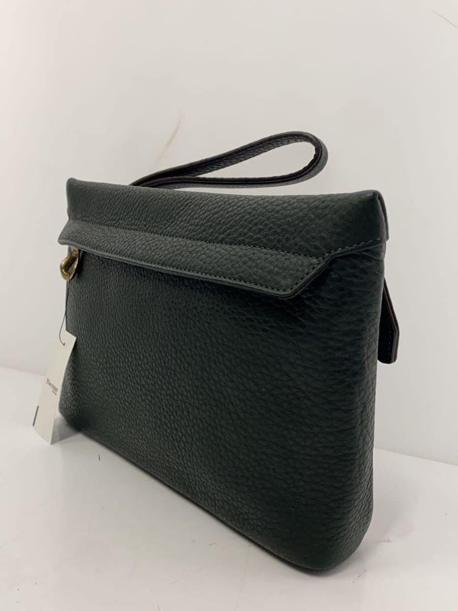 ETiAMTrot Shrink Pouch Second Bag Cowhide Leather Brass Hardware GRN 2