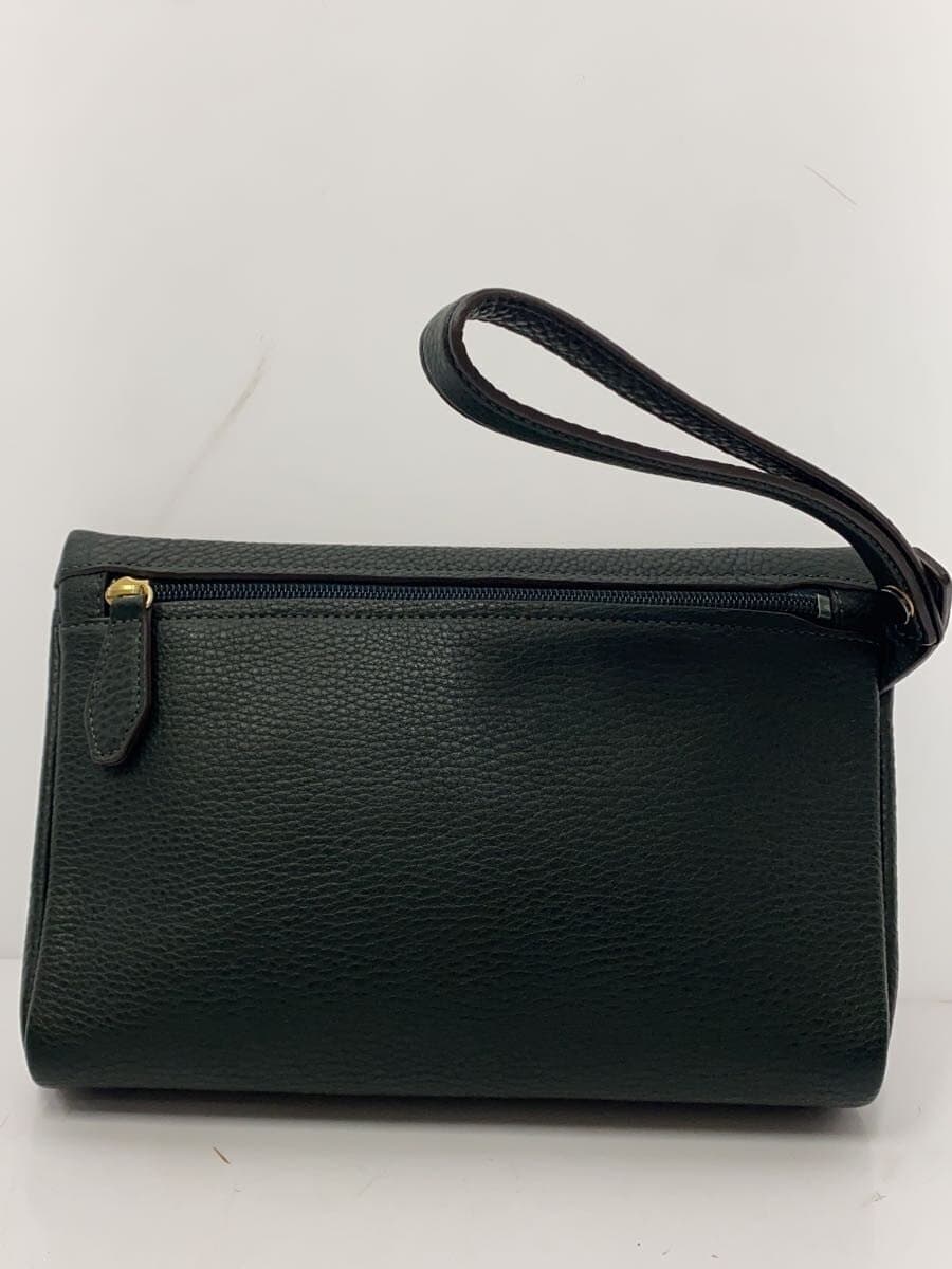 ETiAMTrot Shrink Pouch Second Bag Cowhide Leather Brass Hardware GRN 3