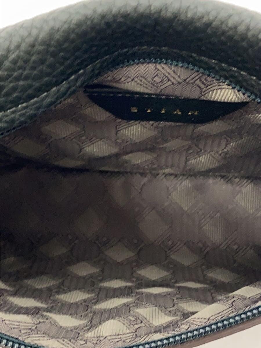 ETiAMTrot Shrink Pouch Second Bag Cowhide Leather Brass Hardware GRN 6