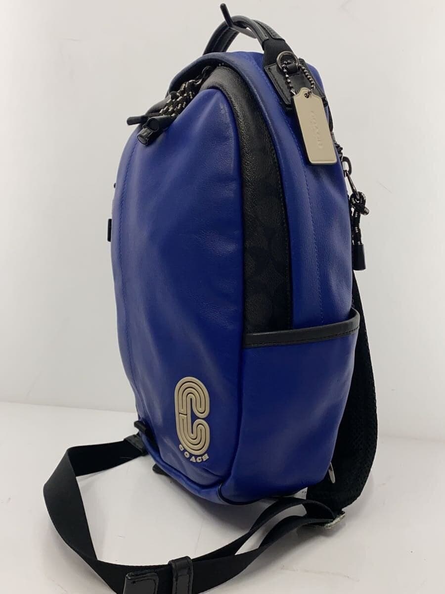 COACH Edge Pack Body Bag Shoulder Bag Leather BLU C1329 2