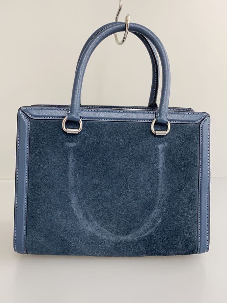 COACH handbag suede NVY plain CM099 3