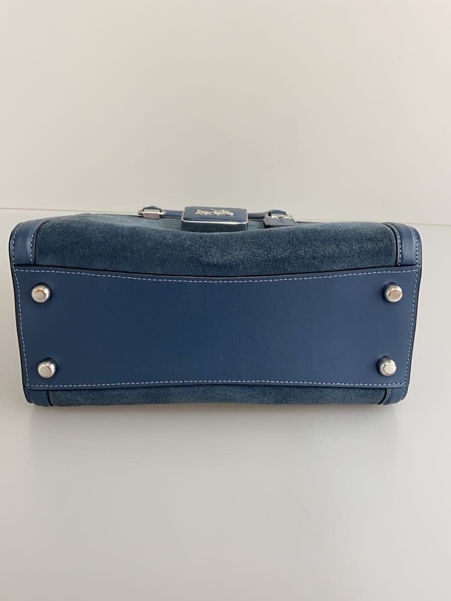 COACH handbag suede NVY plain CM099 4