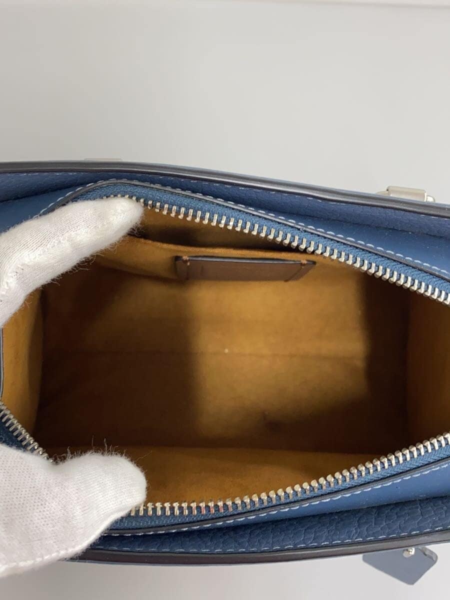 COACH handbag suede NVY plain CM099 6