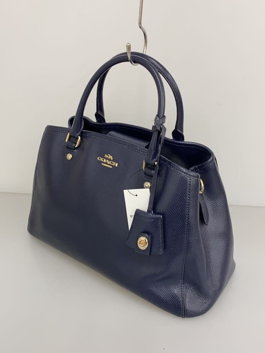 COACH Briefcase_All Leather PVC Navy Solid F34607 2