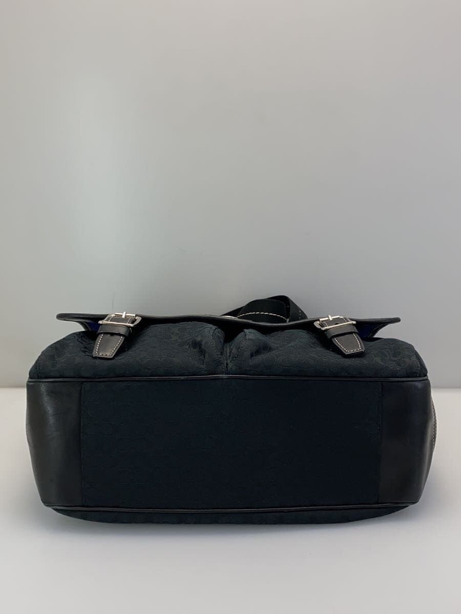 COACH Signature Shoulder Bag Canvas BLK All Over Pattern F70183 Corner Wear With Stain 4