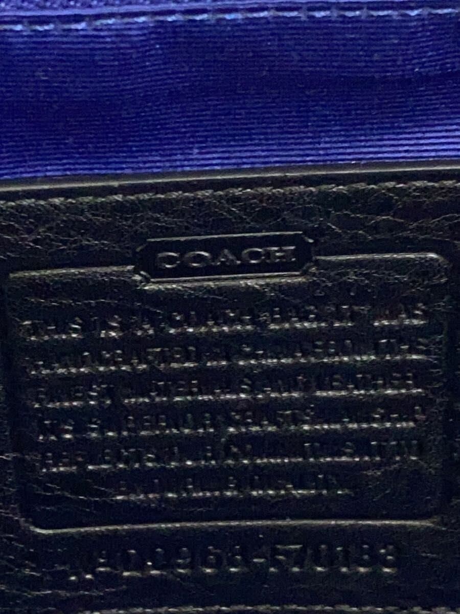COACH Signature Shoulder Bag Canvas BLK All Over Pattern F70183 Corner Wear With Stain 5