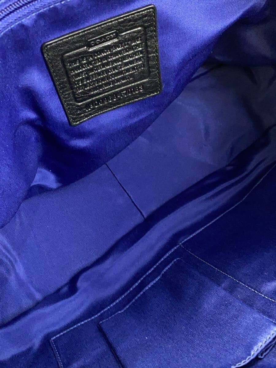 COACH Signature Shoulder Bag Canvas BLK All Over Pattern F70183 Corner Wear With Stain 6