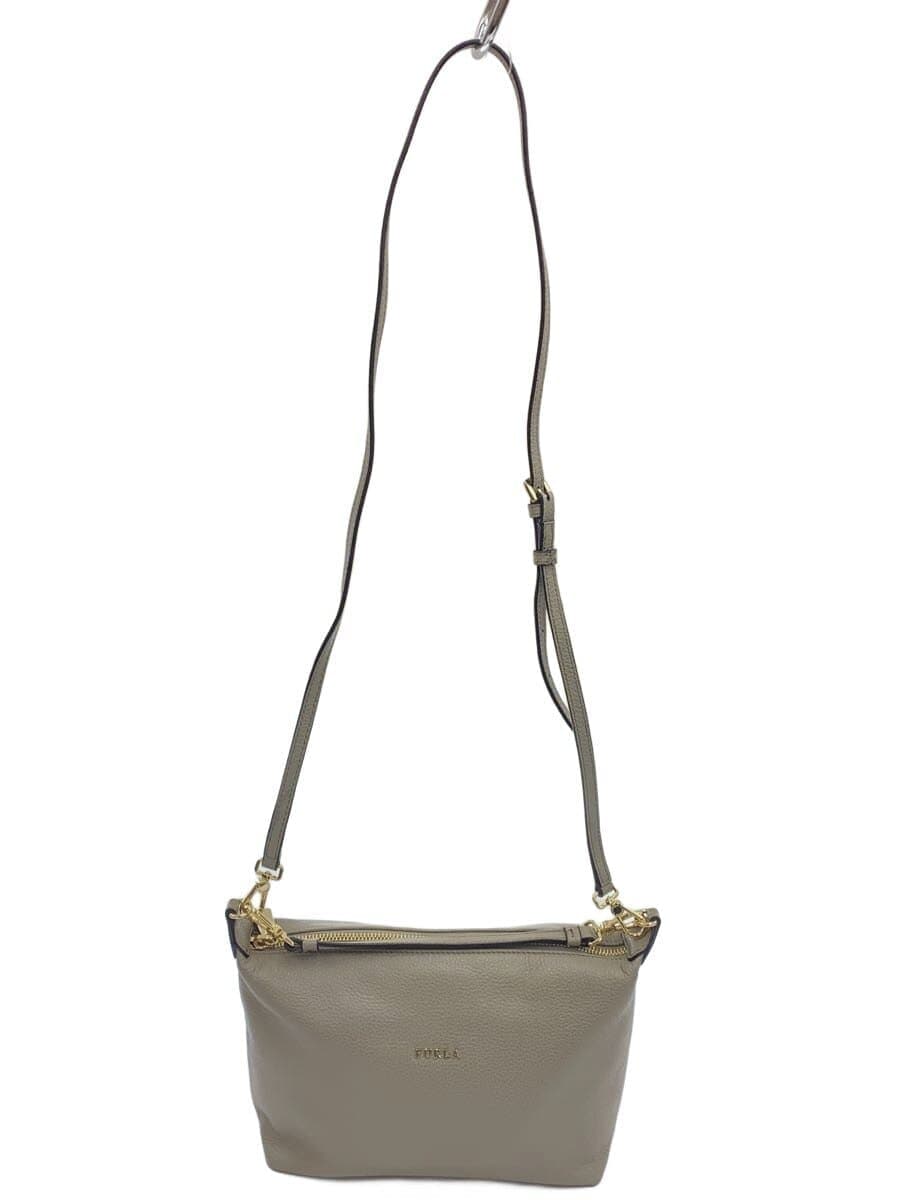 FURLA Sophie 2-Way Shoulder Bag Leather GRY Solid
