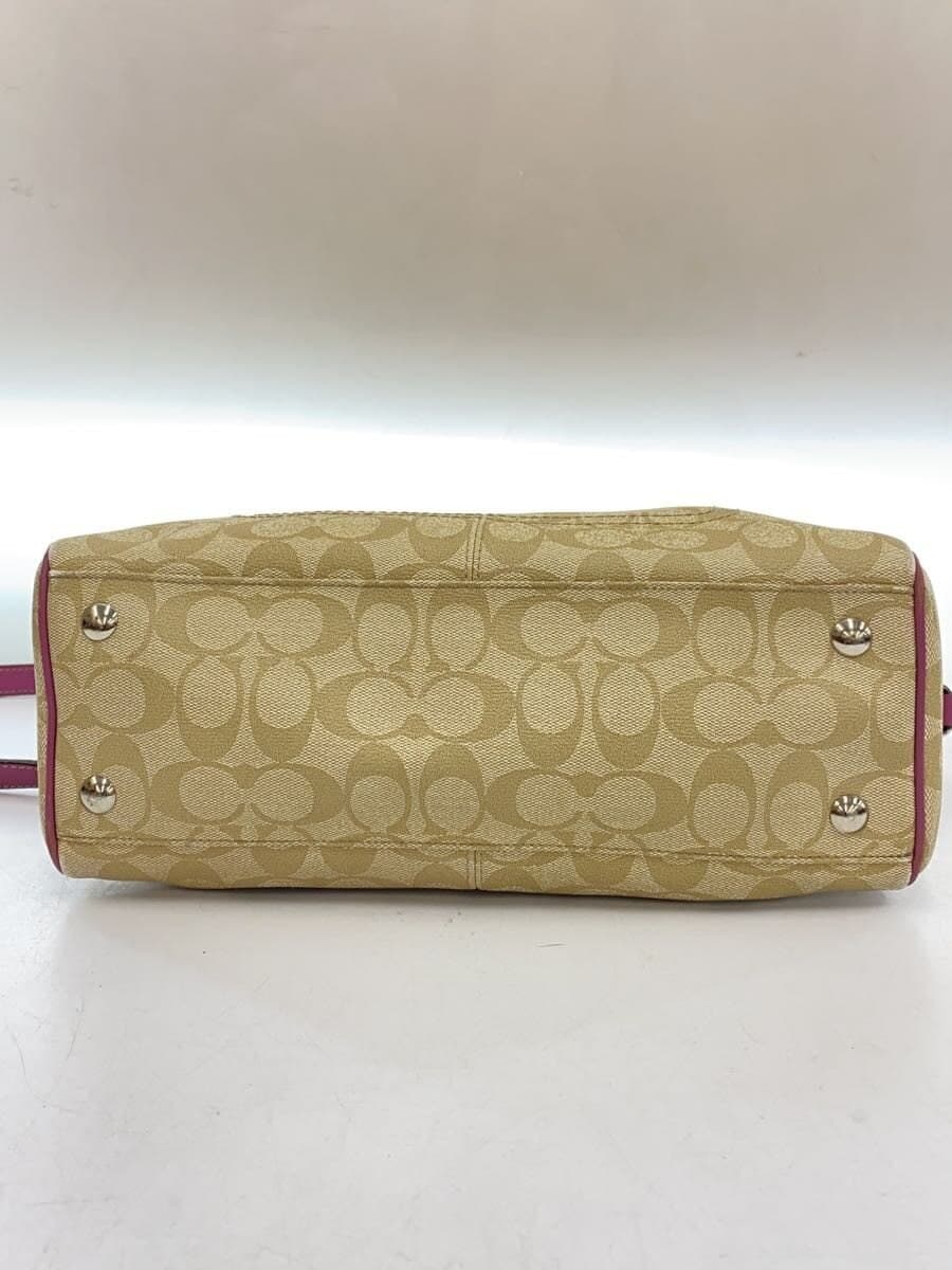 COACH Signature2-Way Shoulder Bag PVC BEG All Over Pattern F16119 Inside With Wear 4