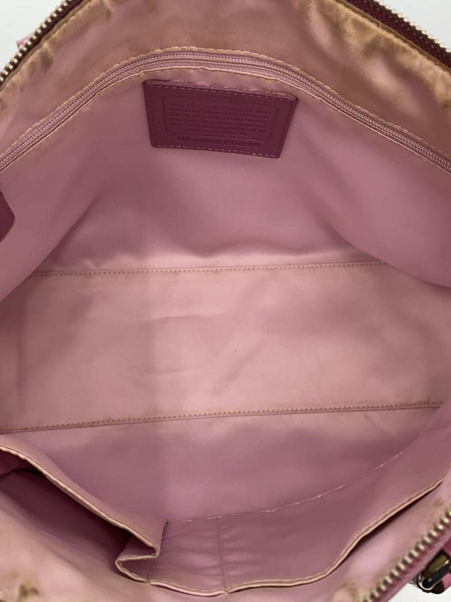 COACH Signature2-Way Shoulder Bag PVC BEG All Over Pattern F16119 Inside With Wear 6