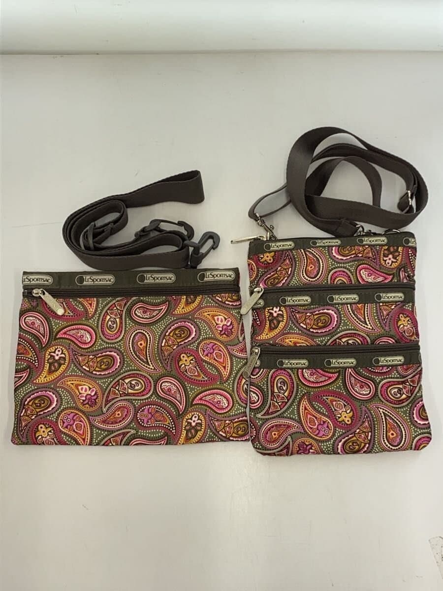 LESPORTSAC Handbag Nylon Multicolor All Over Pattern Pouch&Shoulder Metal 7