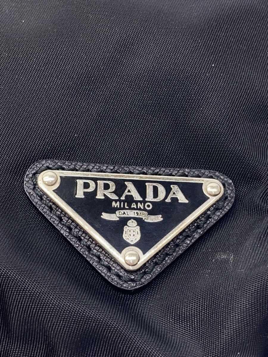 PRADA logo plate nylon shoulder bag nylon BLK solid color KGTVM3K 5