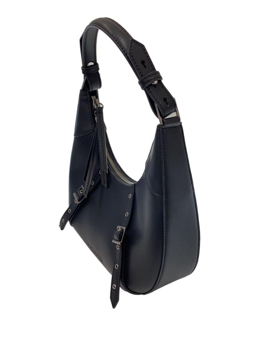CHARLES&KEITH Shoulder Bag Faux Leather BLK Crescent Hobo Bag 2