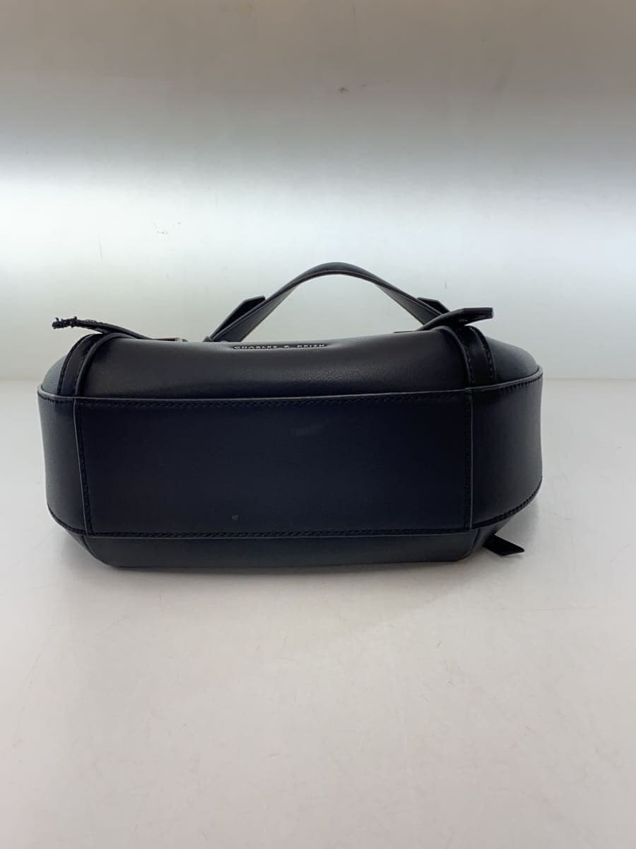 CHARLES&KEITH Shoulder Bag Faux Leather BLK Crescent Hobo Bag 4
