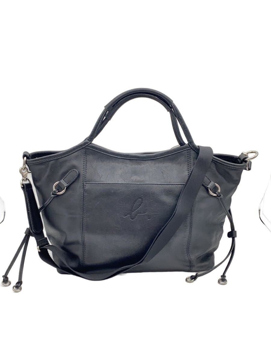 agnes b. Handbag Cowhide BLK Solid DAI-11