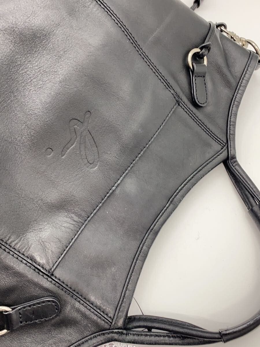 agnes b. Handbag Cowhide BLK Solid DAI-11 5