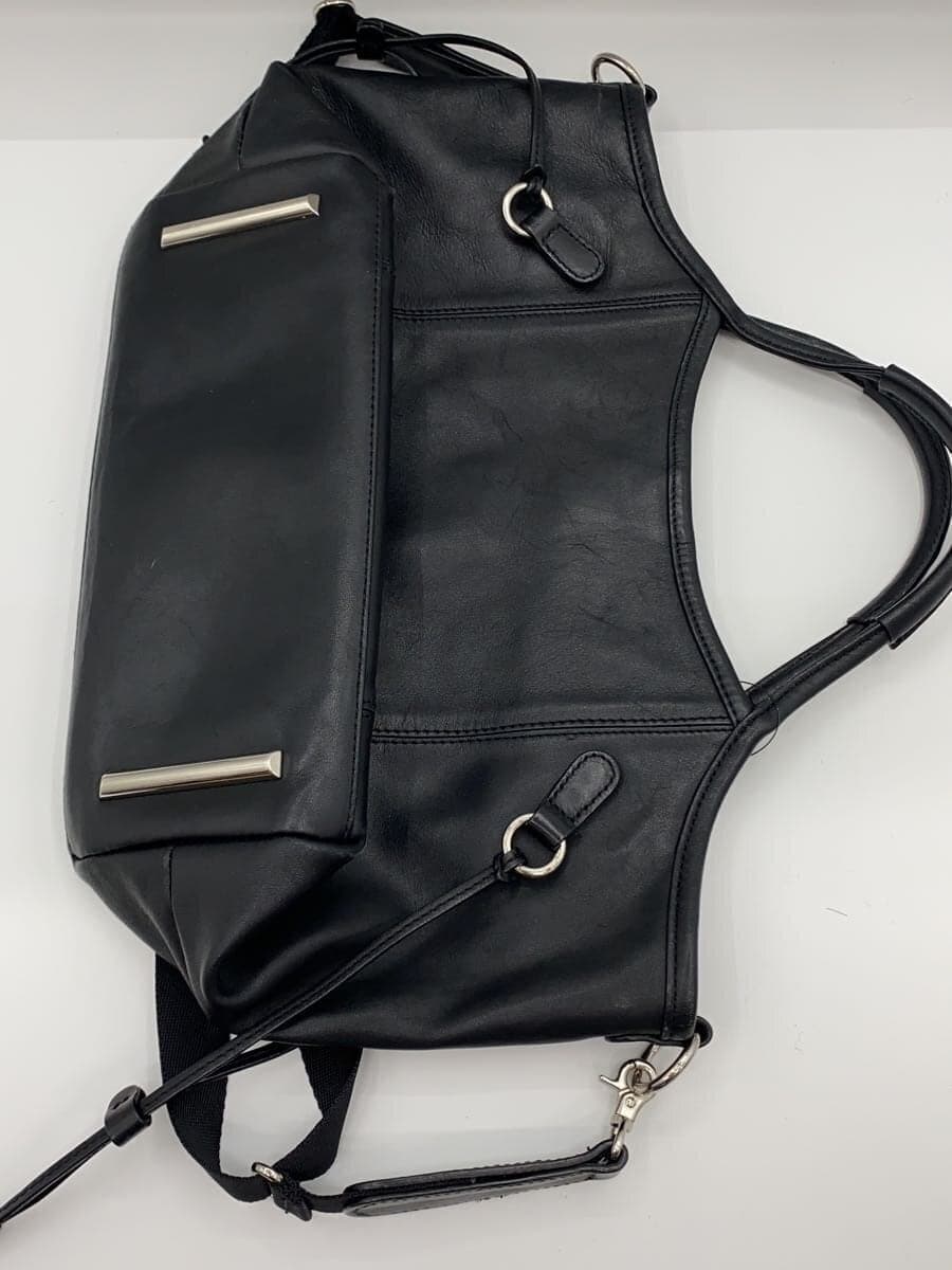 agnes b. Handbag Cowhide BLK Solid DAI-11 8