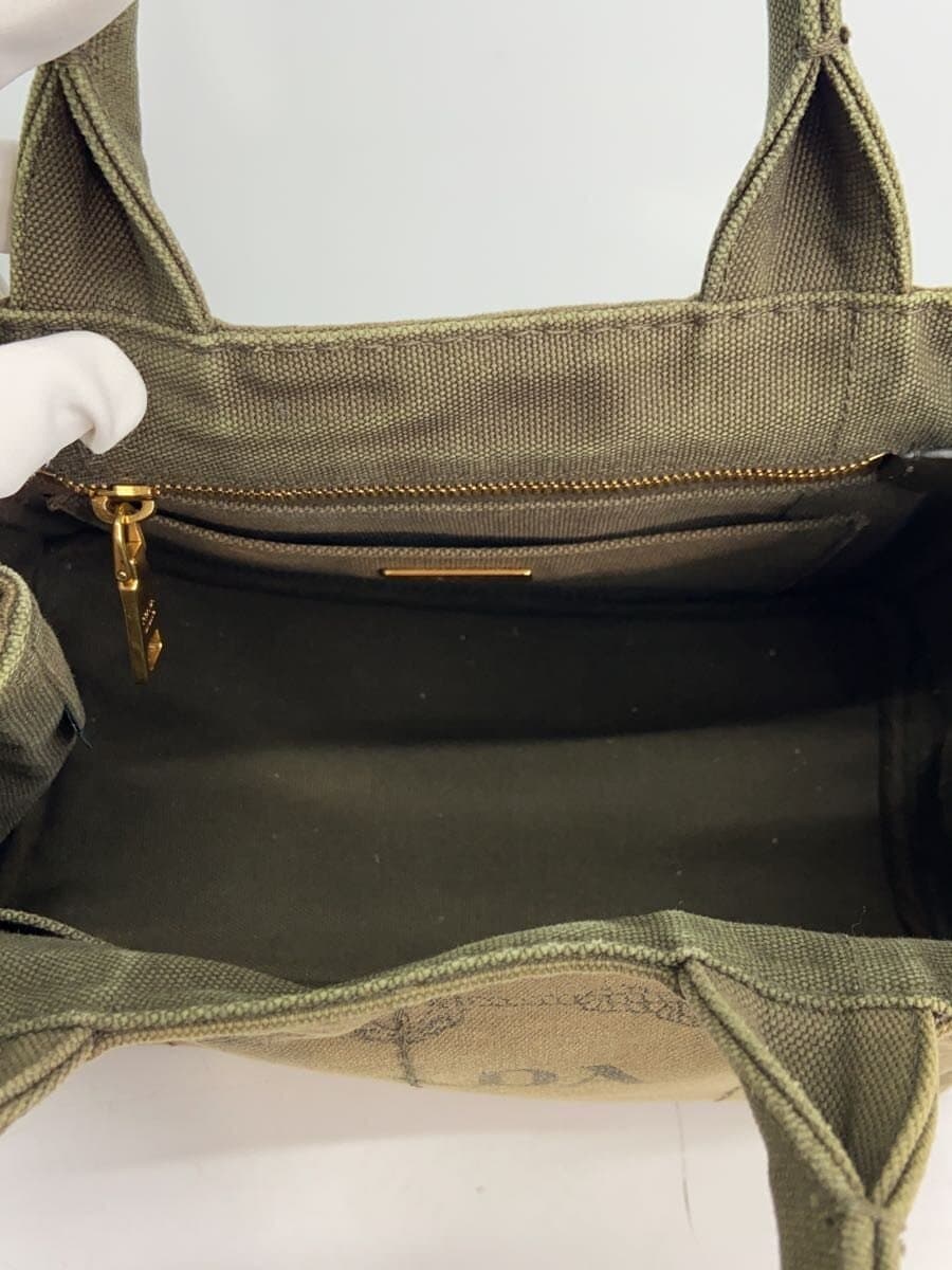 PRADA Tote Bag Canvas KHK B24390 6