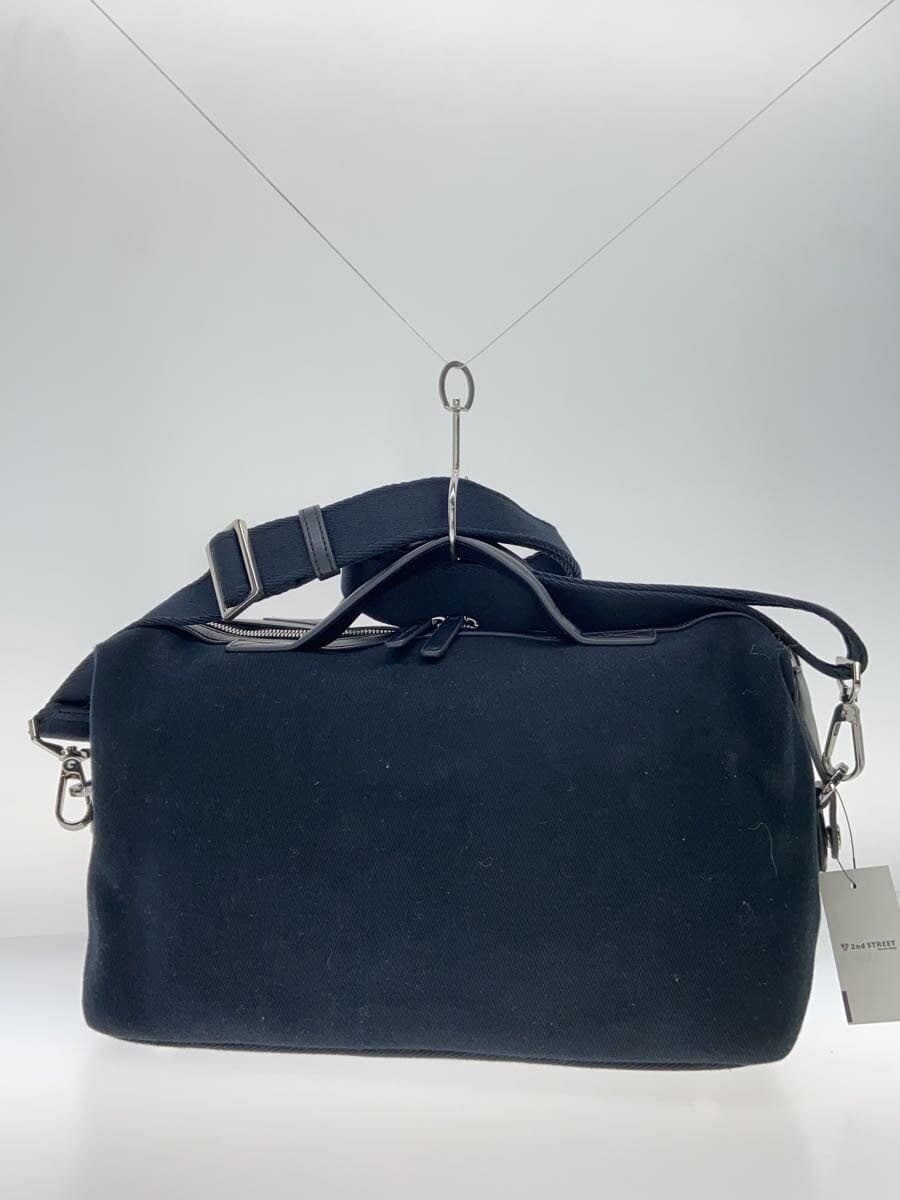 EMPORIO ARMANI Canvas Embroidery 2-Way Boston Bag Black 3