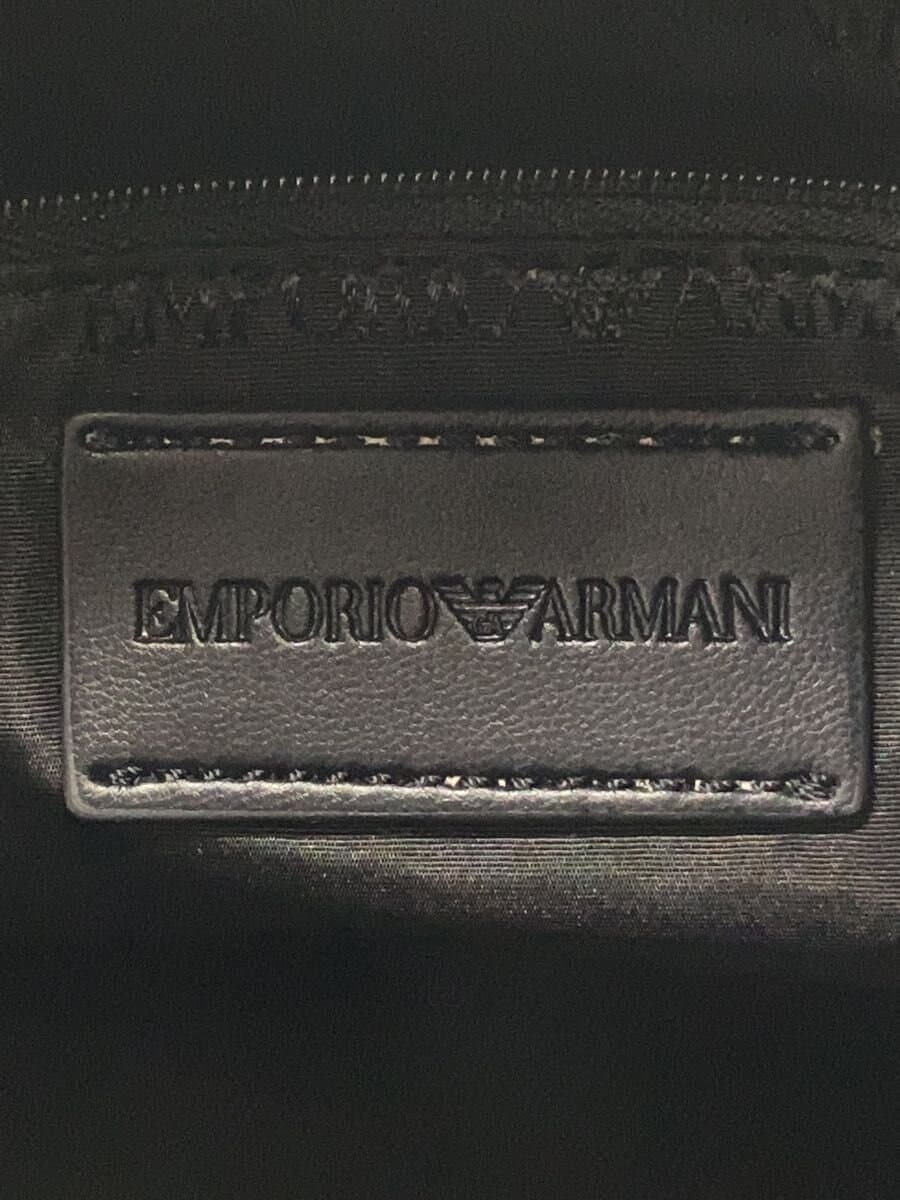 EMPORIO ARMANI Canvas Embroidery 2-Way Boston Bag Black 5