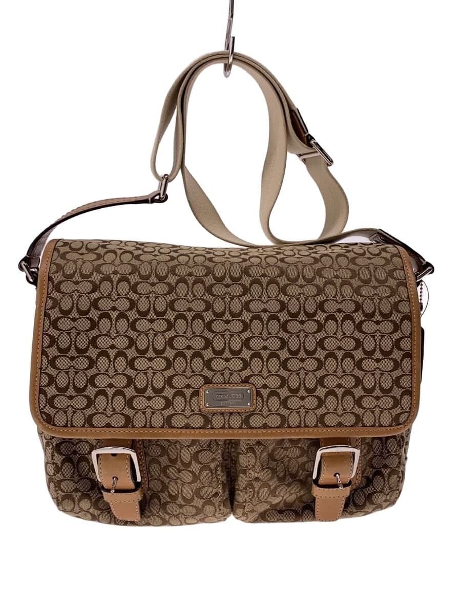 COACH Signature Messenger Bag Beige All Over Pattern F70283