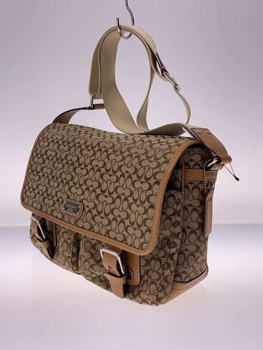 COACH Signature Messenger Bag Beige All Over Pattern F70283 2