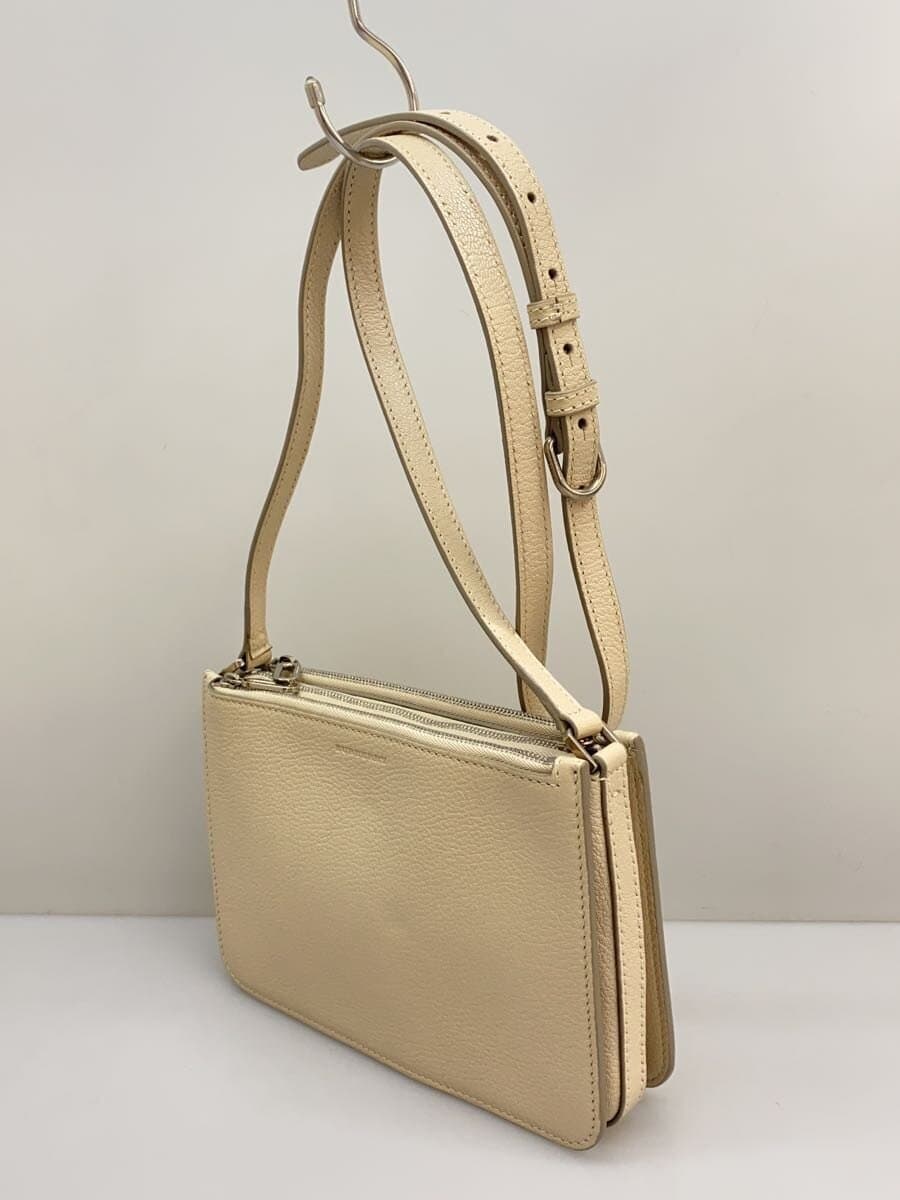 BURBERRY Shoulder Bag Leather Beige Solid 3 Zip 2