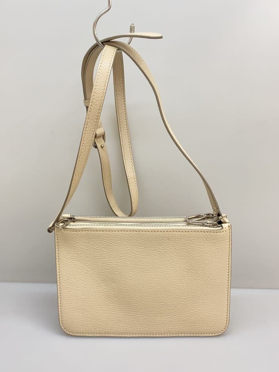 BURBERRY Shoulder Bag Leather Beige Solid 3 Zip 3