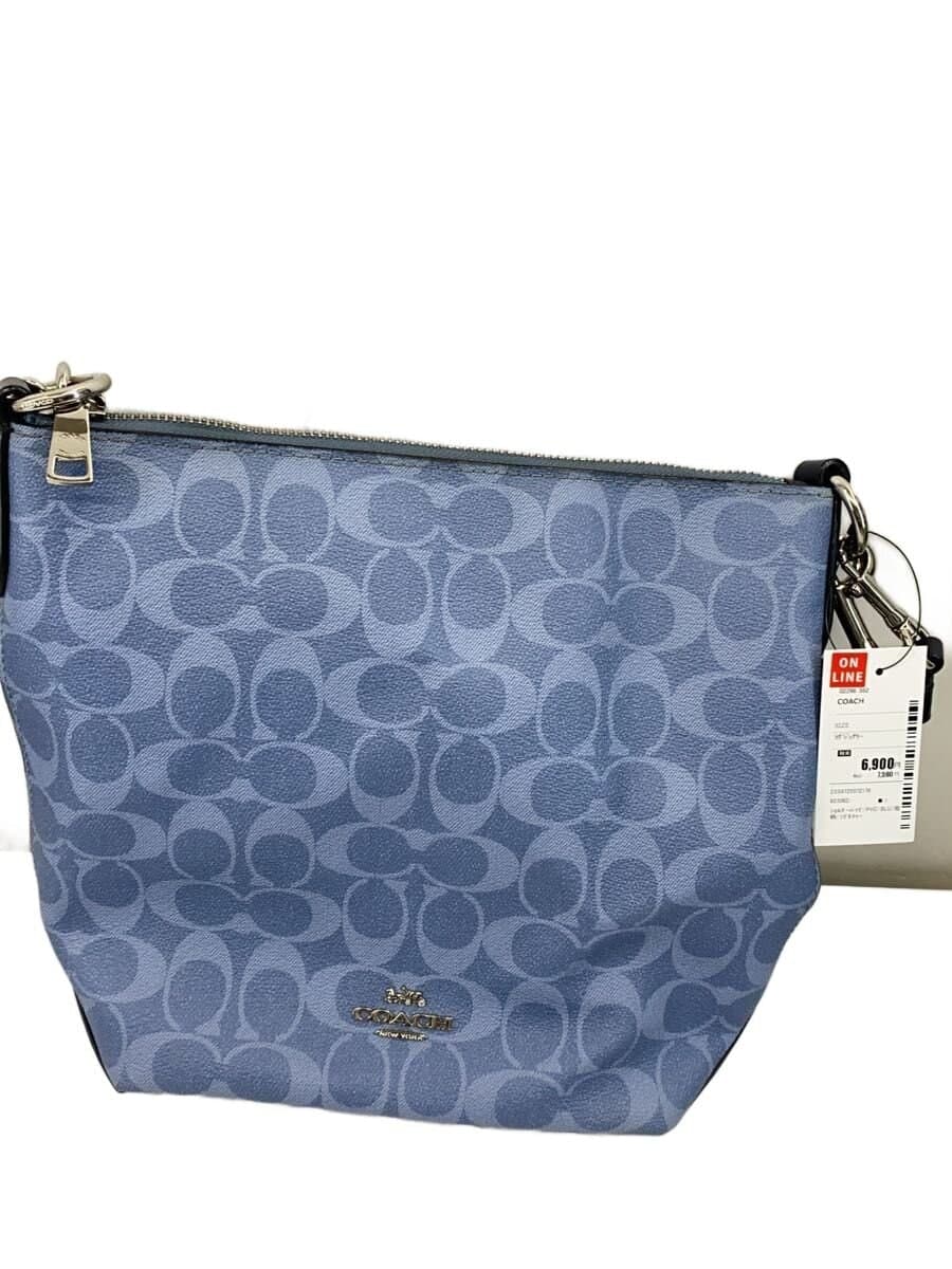 COACH Shoulder Bag PVC BLU All Over Pattern