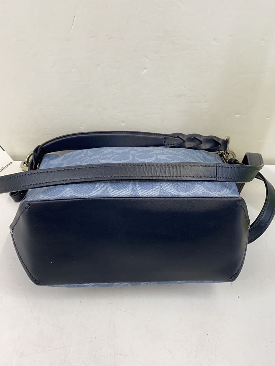 COACH Shoulder Bag PVC BLU All Over Pattern 4