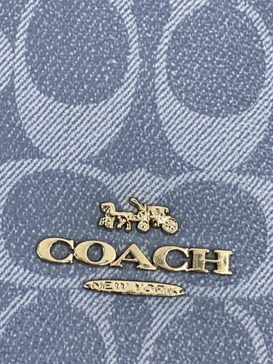 COACH Shoulder Bag PVC BLU All Over Pattern 5
