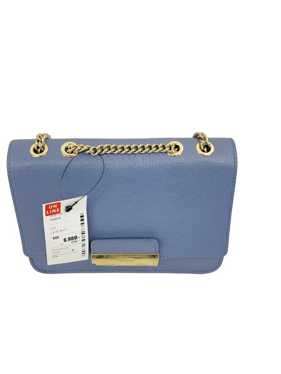 FURLA Shoulder Bag Leather BLU Solid