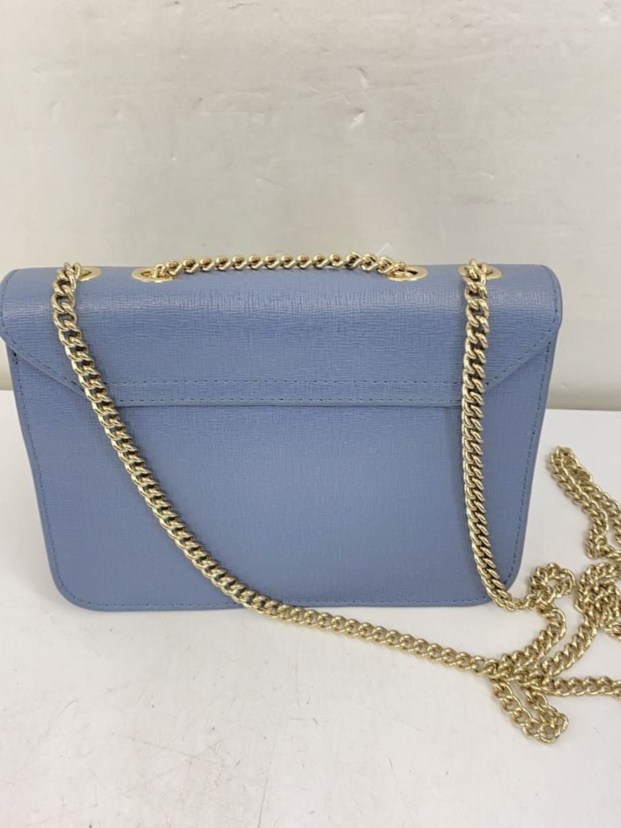 FURLA Shoulder Bag Leather BLU Solid 3