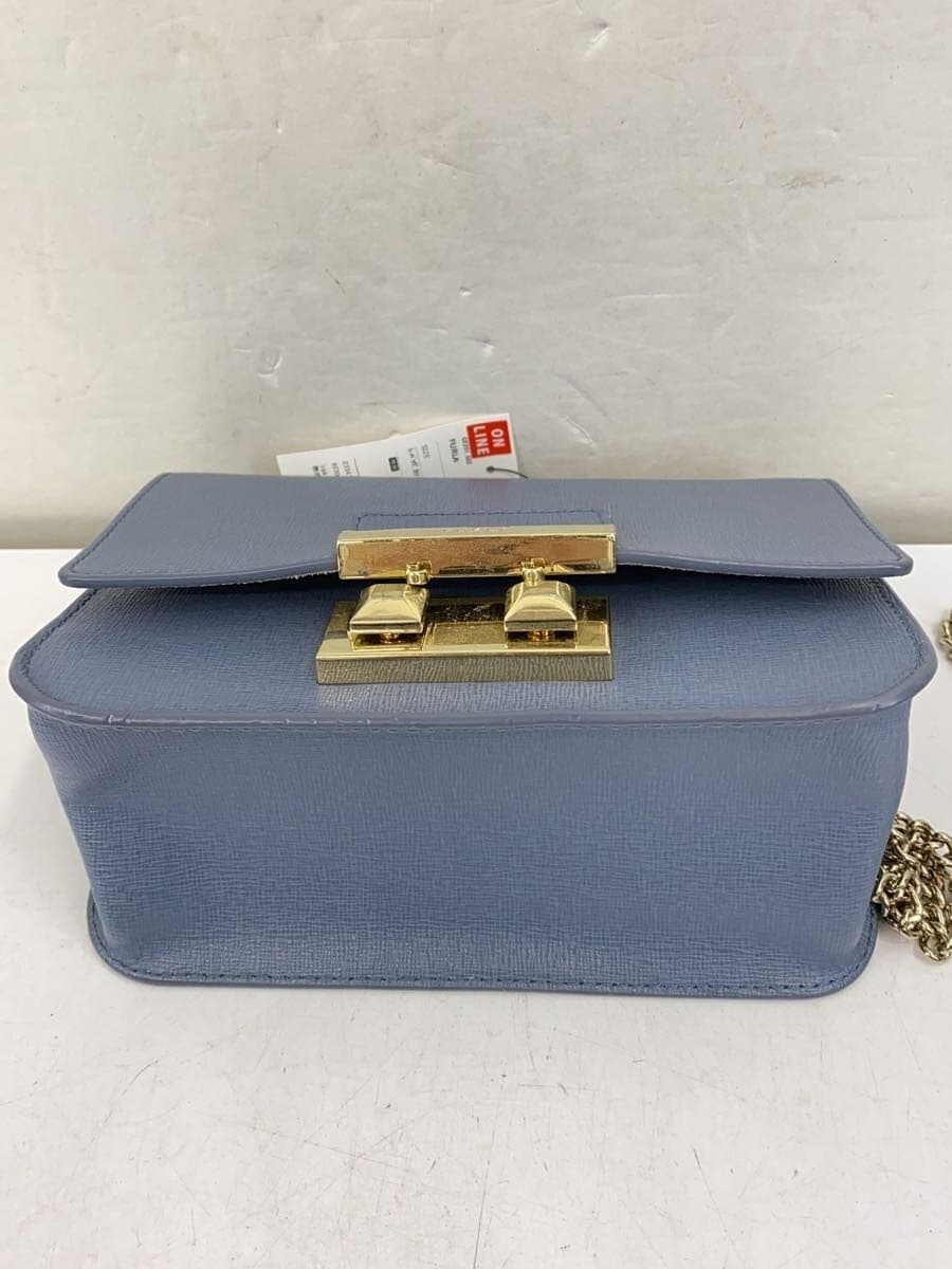 FURLA Shoulder Bag Leather BLU Solid 4