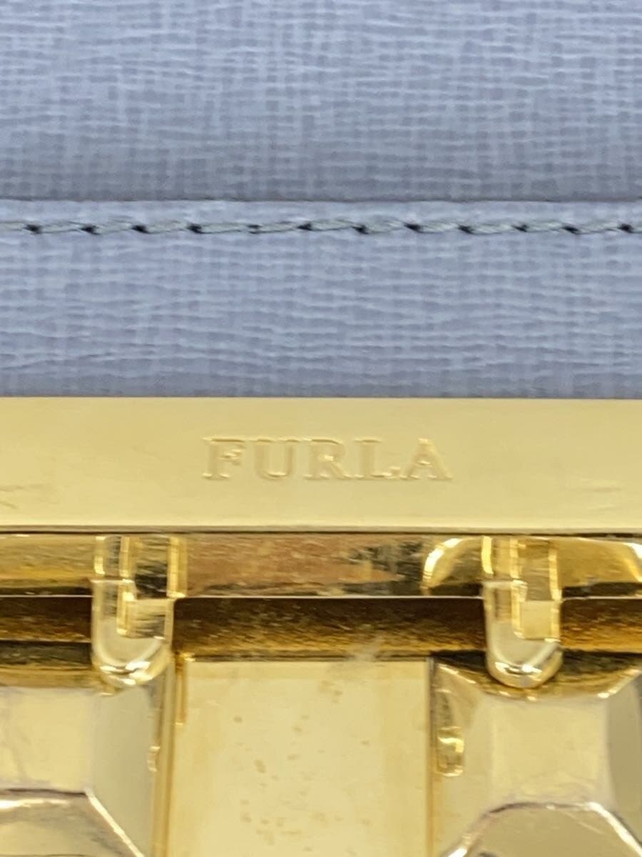FURLA Shoulder Bag Leather BLU Solid 5