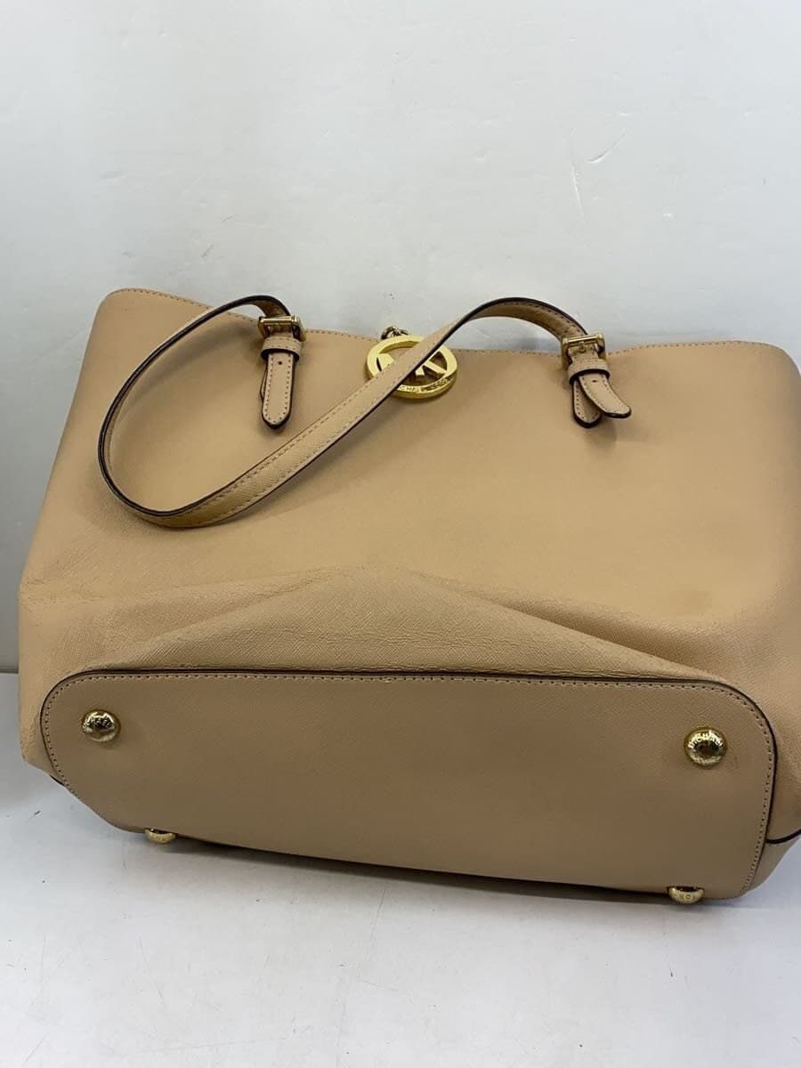 MICHAEL KORS Tote Bag Leather BEG Solid AP-1609 3
