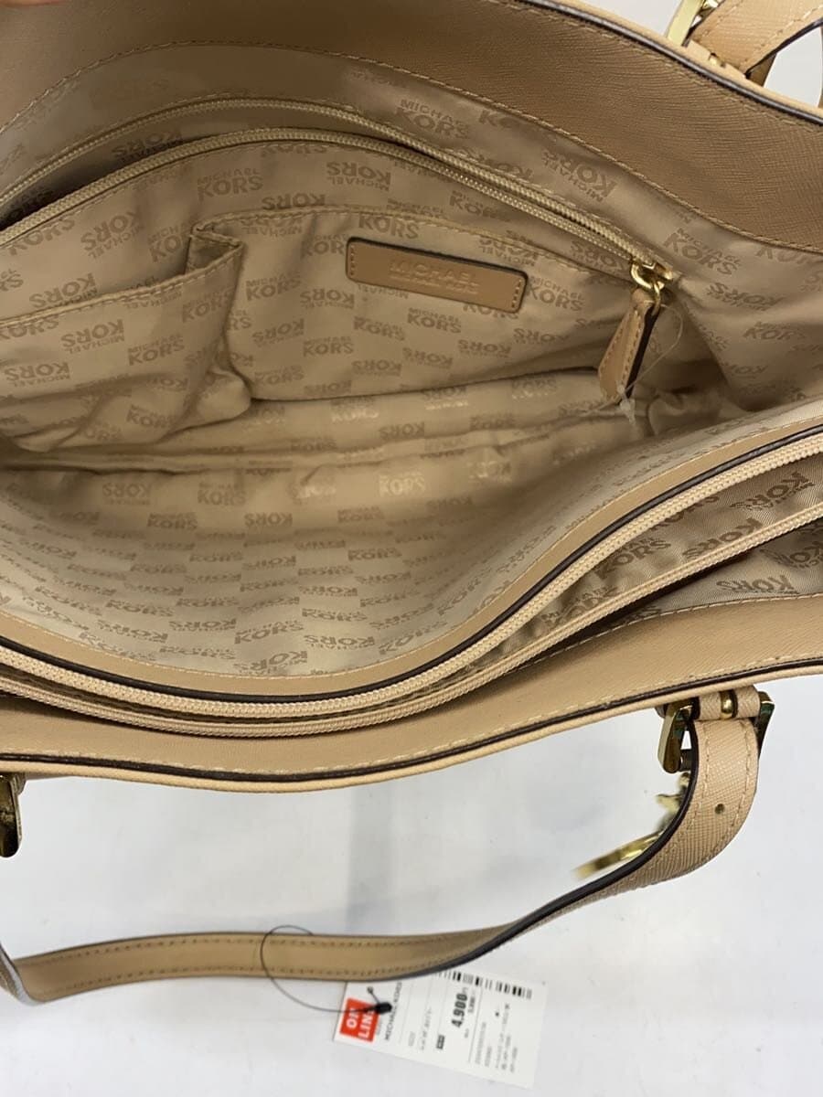 MICHAEL KORS Tote Bag Leather BEG Solid AP-1609 4