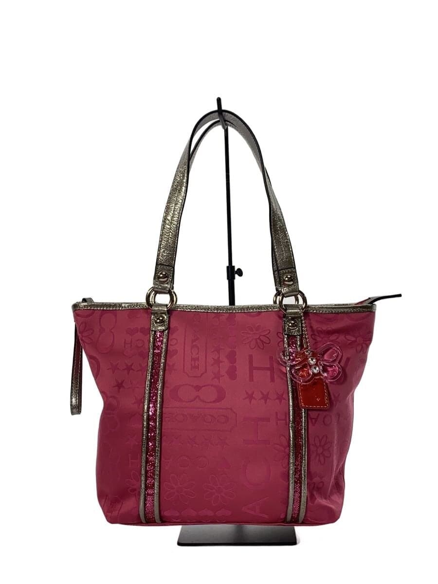 COACH Tote Bag Canvas PNK F15709