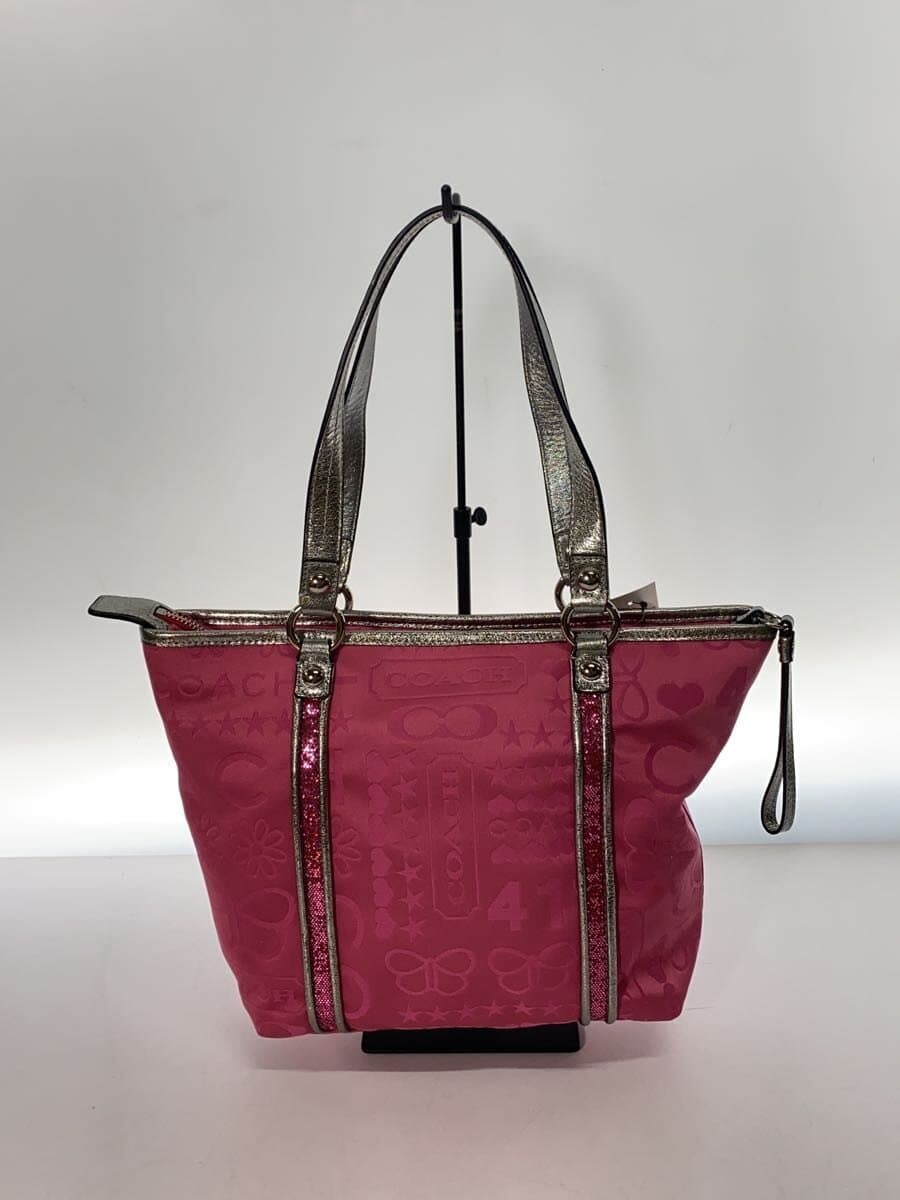 COACH Tote Bag Canvas PNK F15709 3