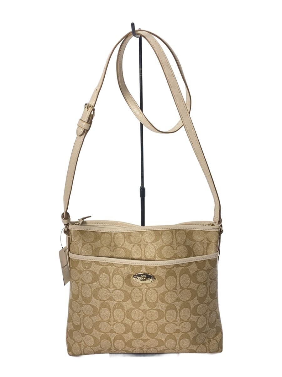 COACH Shoulder Bag PVC BEG F34938